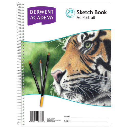 DERWENT ACADEMY SKETCHBOOK A4 PP 4C 20 Sheet Portrait