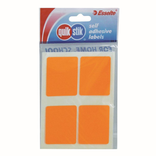 QUIK STIK FLAT PACK STICKERS 28 Labels Fluoro Orange