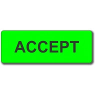 ACCEPT ADHESIVE LABEL 16 x 45mm Green, Bx250