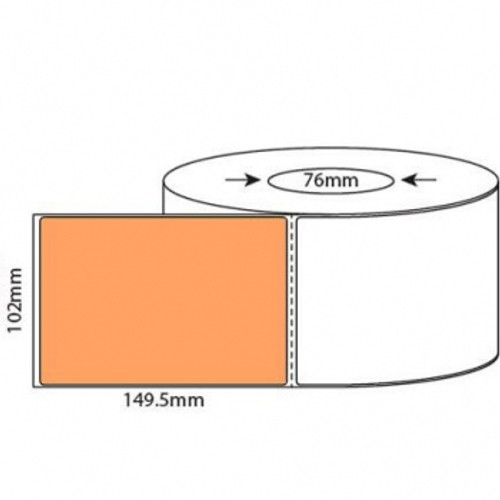 THERMAL TRANSFER LABELS Fluoro Orange, 102mm x 150mm, 1K Per Roll (Price per Roll, MOQ 4)