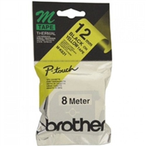 BROTHER MK631 PTOUCH TAPE 12mm X 8m Black On Yellow Tape