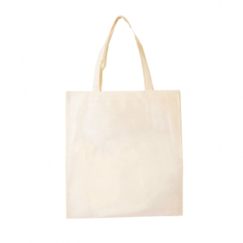 BIEGE NON WOVEN BAG WITH NO GUSSET 80GSM POLYPROPYLENE LONG SHOULDER HANDLES 38CMX42CM