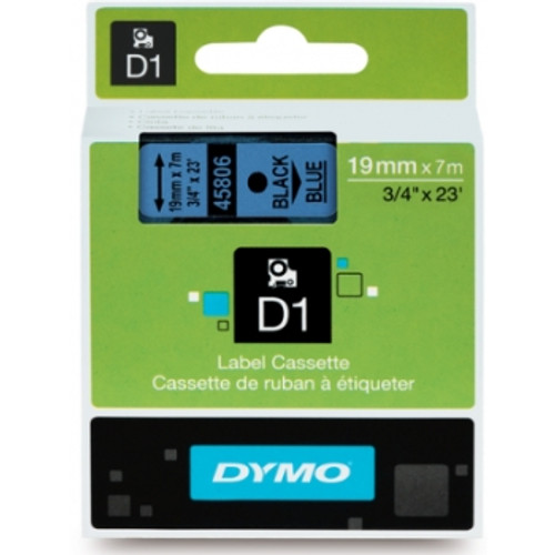 DYMO D1 LABEL CASSETTE 19mmx7m Black on Blue