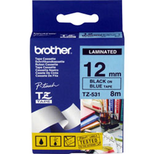 BROTHER TZE-334 PTOUCH TAPE 12mm x 8mtr Gold on Black