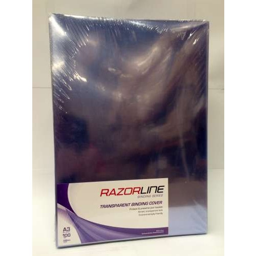 RAZORLINE TRANSPARENT BINDING COVERS A3 Clear Pack of 100 (ACE11950)