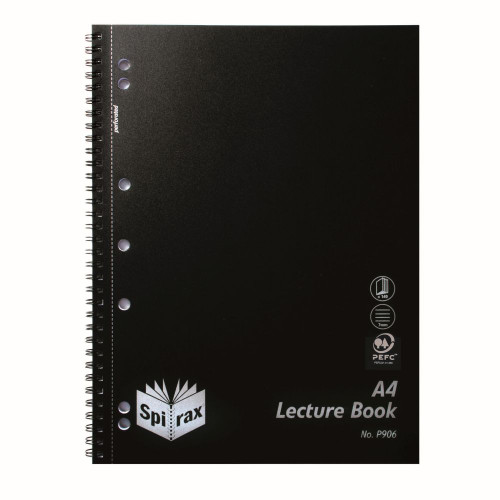 SPIRAX P906 PP LECTURE BOOK A4 140 Page Black