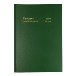 COLLINS FINANCIAL YEAR DIARY #38M4 A5 Week To Opening 1Hr Appoint. Green (2025-2026)