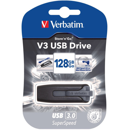 VERBATIM STORE N GO DRIVE USB V3 Flash / USB Drive 128gb, Grey