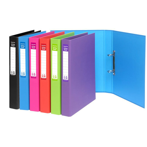 COLOURHIDE PE RING BINDER A4 25mm 2D Lime