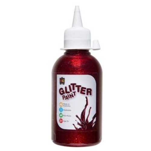 GLITTER PAINT 250ML RED