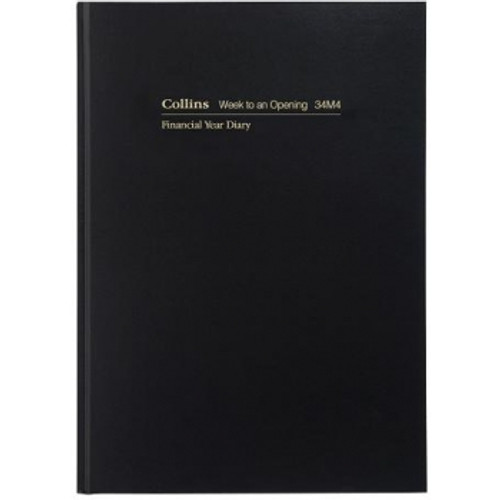 COLLINS 38M4 FINANCIAL YEAR DIARY A5 Week to Open 1Hr Black (2025-2026)