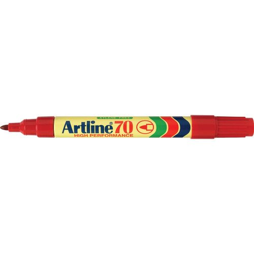 ARTLINE 70 PERMANENT MARKERS MEDIUM Bullet Point Red Each