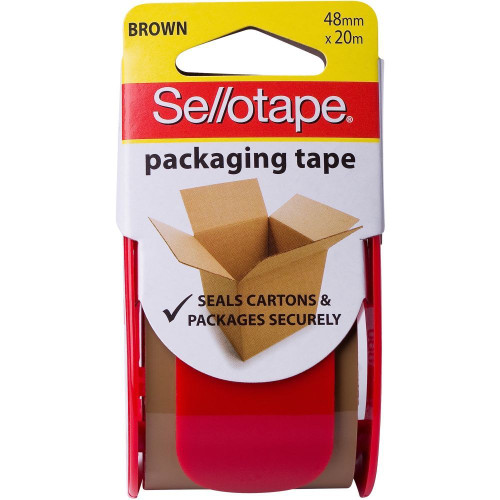 SELLOTAPE ACRYLIC ADHESIVE ON Dispenser 48mmx20m Packaging Tape Brown