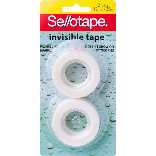SELLOTAPE MATT FINISHING TAPE 18mmx25m Invisible Tape 2 Roll Pack