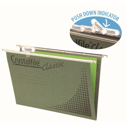 CRYSTALFILE SUSPENSION FILE Classic Foolscap Complete Green 20 Pack