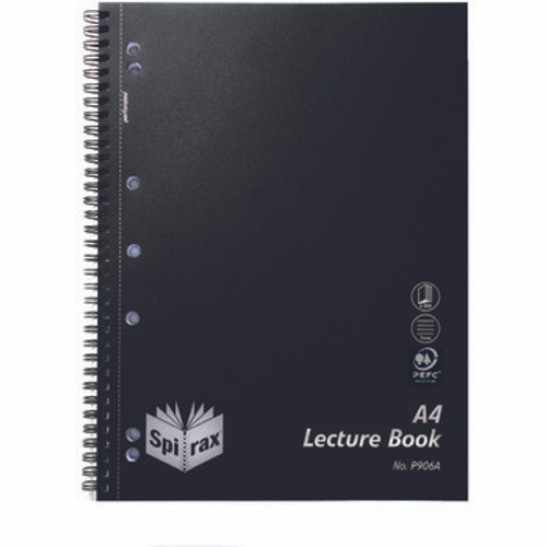 SPIRAX P906A PP LECTURE BOOK A4 250 PAGE BLACK