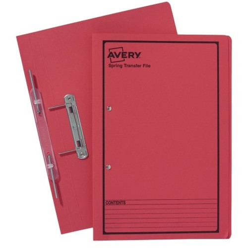 AVERY SPRING TRANSFER FILE Red Printed Black (Pack of 25)