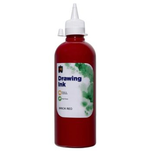 DRAWING INK 500ML BRICK RED