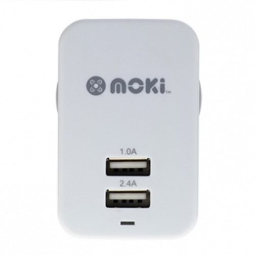 DUAL USB WALL CHARGER White