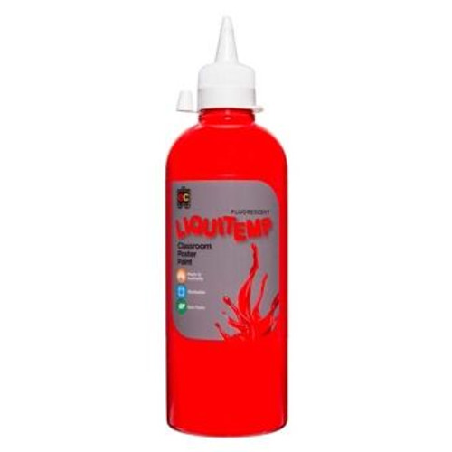 FLUORESCENT LIQUITEMP POSTER PAINT 500ML SCARLET