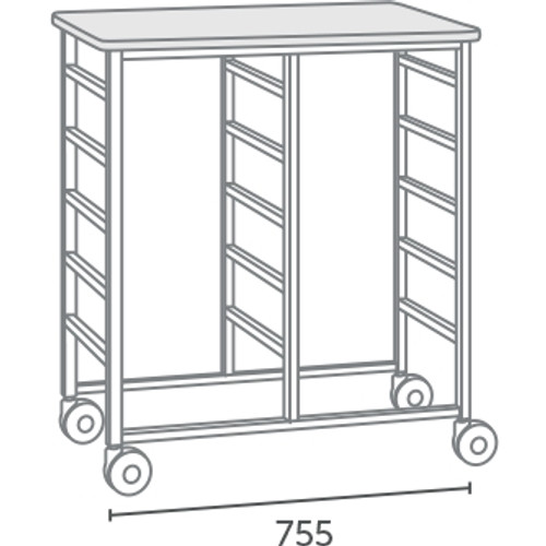 MOBILE STORAGE TROLLEY 10 Bin 755w x900h x485d  *** Custom Made - ETA 6-8 weeks from time of order ***