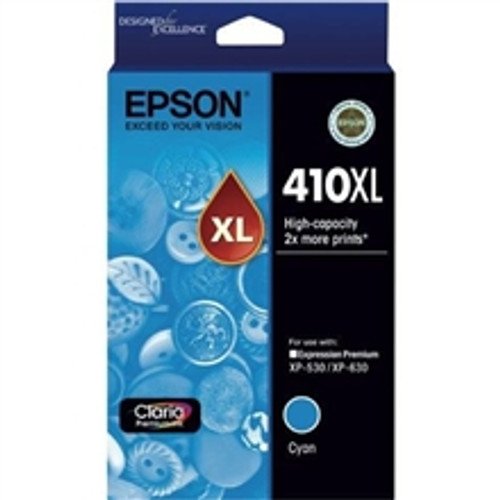 EPSON ORIGINAL 410 HY CYAN INK CARTRIDGE (C13T340292) Suits Epson XP 530, Epson XP 630