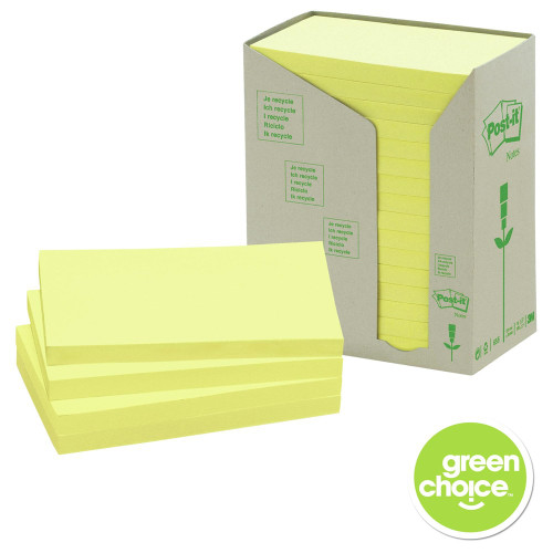 POST-IT 653-RTY NOTES TOWERS Recycled Yellow 35X48mm (Pack of 24)  653-1T