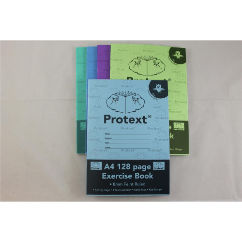 PROTEXT EXERCISE BOOK A4 8mm Ruled 128pgs - Owl