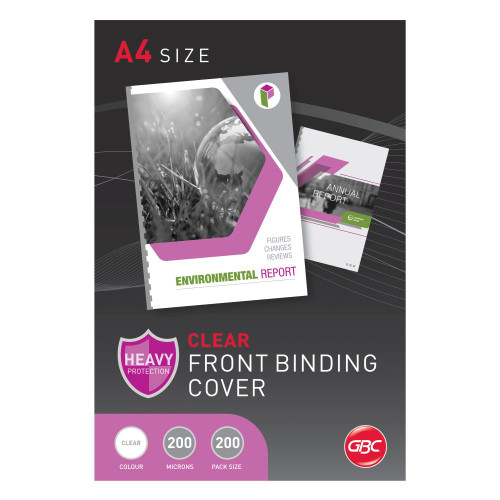 IBICO BINDING COVERS A4 200 Micron Clear Pk200