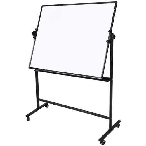 Deli Mobile Whiteboard 900 x 1200 Double Sided Magnetic Pivot on H-Frame Stand