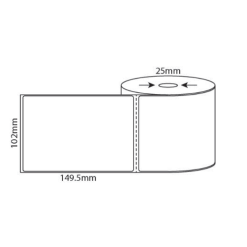 THERMAL DIRECT LABELS 102mm x 150mm 25mm Core Roll 500 ( RD102150:5A )