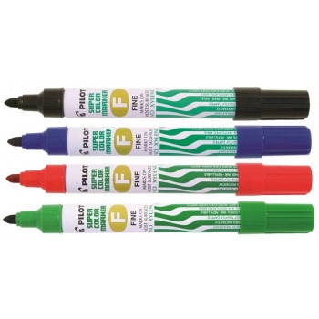 Pilot SCA-F Super Colour Permanent Markers Assorted Wallet 4