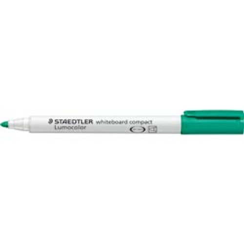 Staedtler 341 Lumocolor Whiteboard Compact Marker 1.0 - 2.0mm Bullet Point - Green, Box of 10