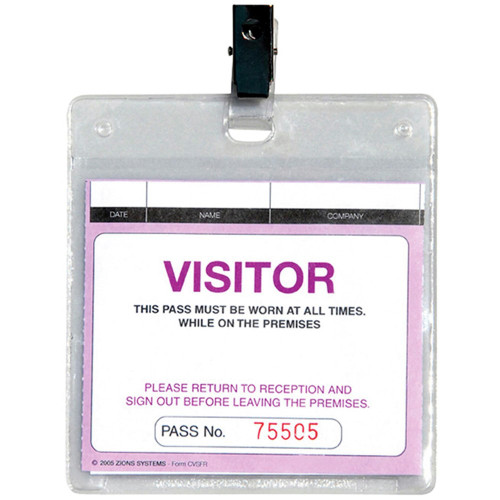 ZIONS PLASTIC WALLET AND CLIP WCVSFR for Visitors & Contractors Pass Pk25