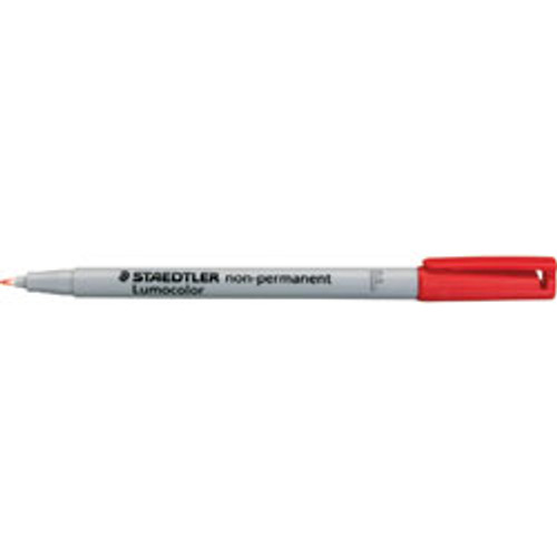 STAEDTLER 316 LUMOCOLOR PENS Non-Perm Fine 0.6mm Red (Box of 10)