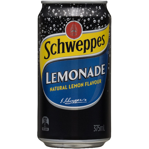 SCHWEPPES LEMONADE CANS 375ml Pack 30