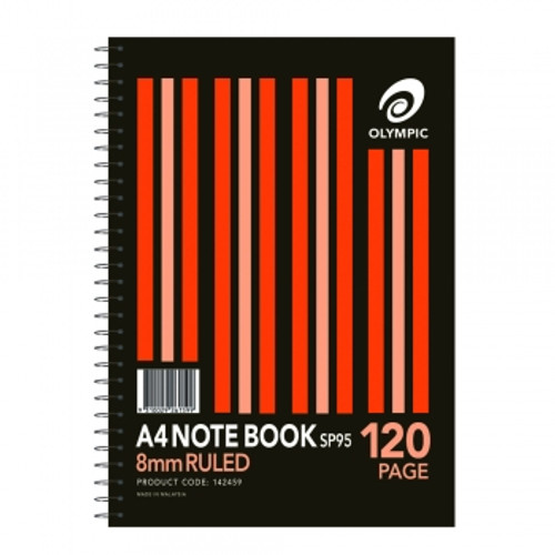 OLYMPIC SPIRAL NOTEBOOKS SP95 120Pg A4 297x210 SO