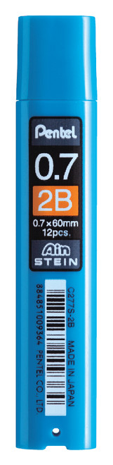 Pentel C277S Ain Stein Slim Lead Refill 0.7mm 2B Grade Tube of 12, Each