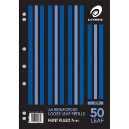Olympic Reinforced Loose Leaf Refill R75 A4 50 Leaf 7mm (141412/ 140979)