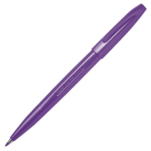 Pentel S520 Sign Pen 0.8mm Fibre Tip Violet Ink , Box of 12