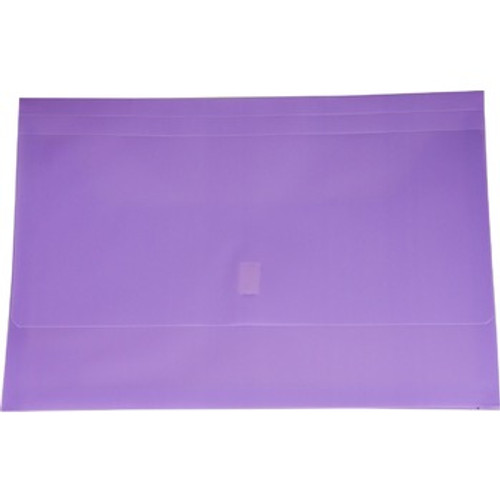 Osmer Plastic Document Wallet  with Velcro Seal Foolscap,  Purple