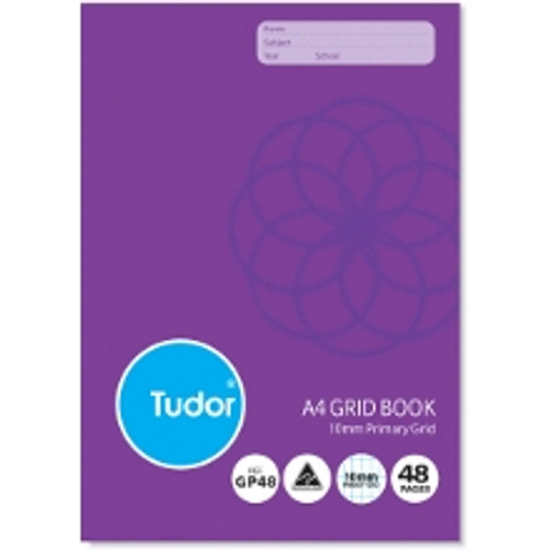 TUDOR GRID BOOK GP48 A4 297 x 210mm, 48 Pages, Primary Grid Ruled, 10x5mm Grid