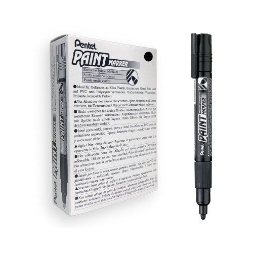 Pentel MMP20 Paint Marker Medium Bullet 3.0mm Black, Box of 12