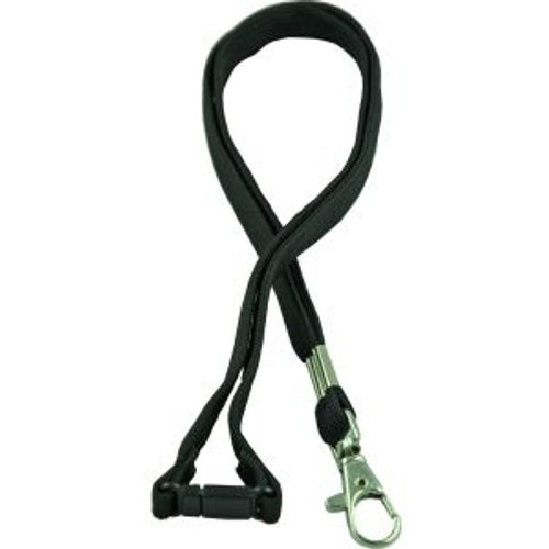 WOVEN LANYARD With Safety release and D clip - Black Pk20