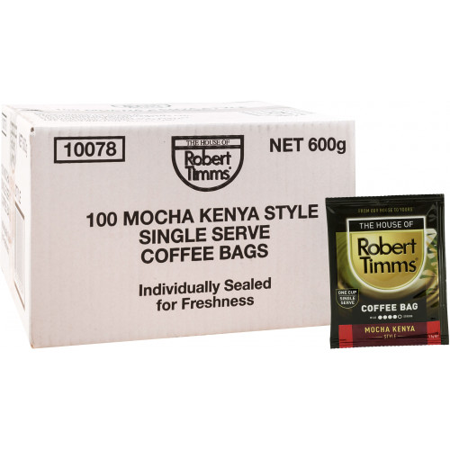 ROBERT TIMMS COFFEE BAGS Mocha Kenya 100's