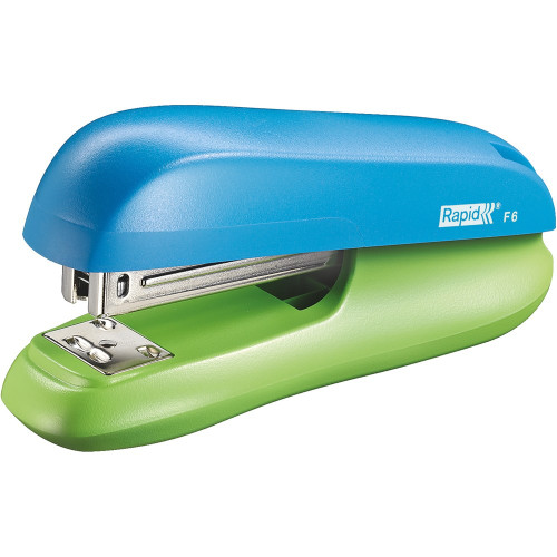 RAPID FUNKY F6 STAPLER Half Strip Blue / Green, 24/6 & 26/6 staples