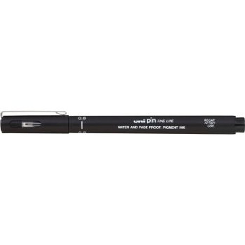 UNI PIN 200 FINE LINER PEN 0.8mm Black, Bx12