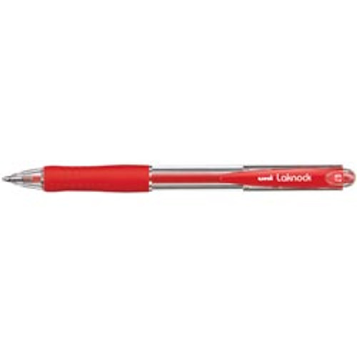 UNIBALL SN100 (10) LAKNOCK BALLPOINT PEN Retractable Med 1.0mm Red, Bx12