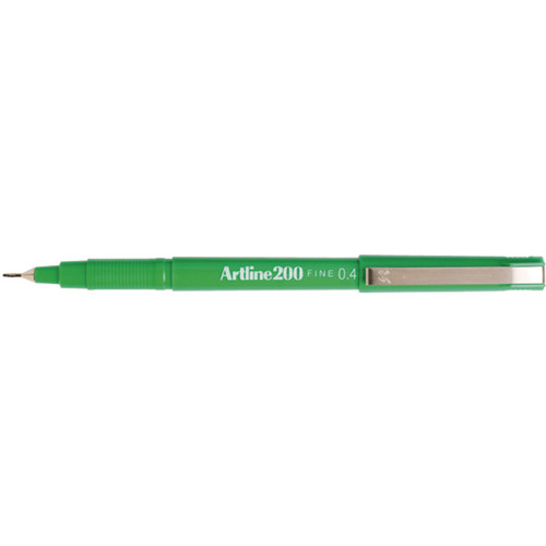 ARTLINE 200 FINELINE PENS 0.4mm Green Bx12