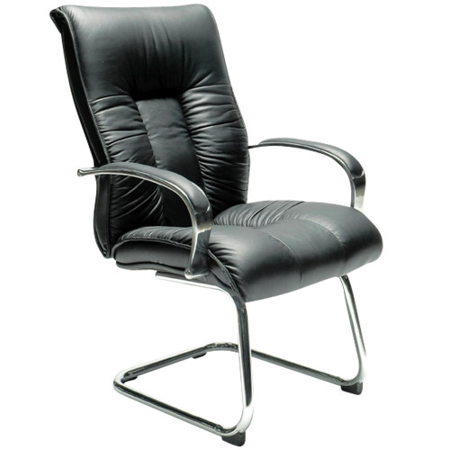 BIG BOY DIRECTOR'S CHAIR Med. Back With Arms Cantilever Black Leather